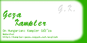 geza kampler business card